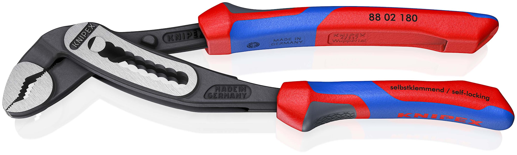 Knipex Alligator vandpumpetang med flerkomponent greb, sort atramenteret