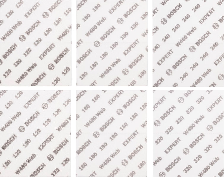 Bosch Sliparkset Web W480 115X140mm 6-pack