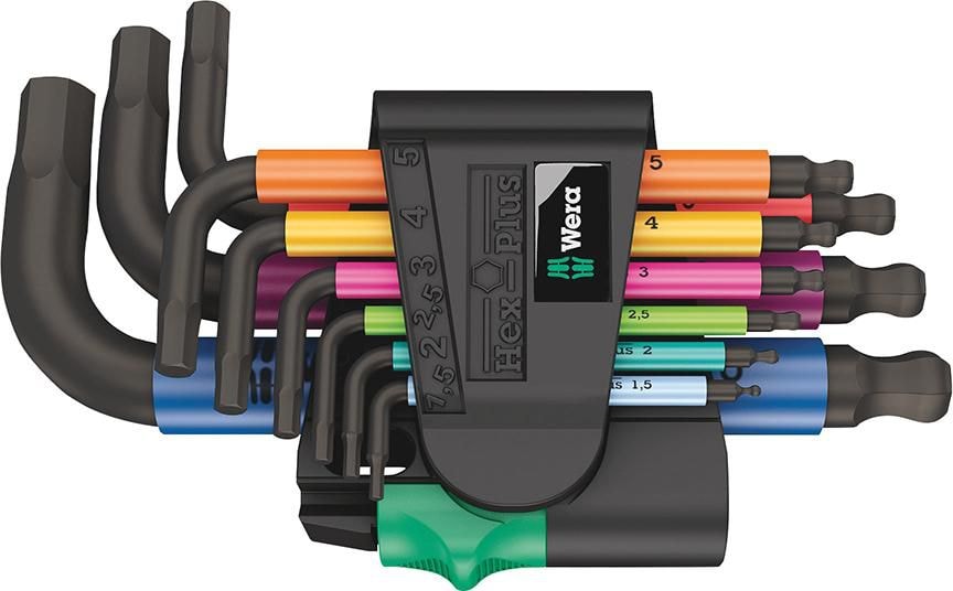 Wera Sexkantnyckel i sats Hex-Plus med kula 1,5-10mm 9 delar