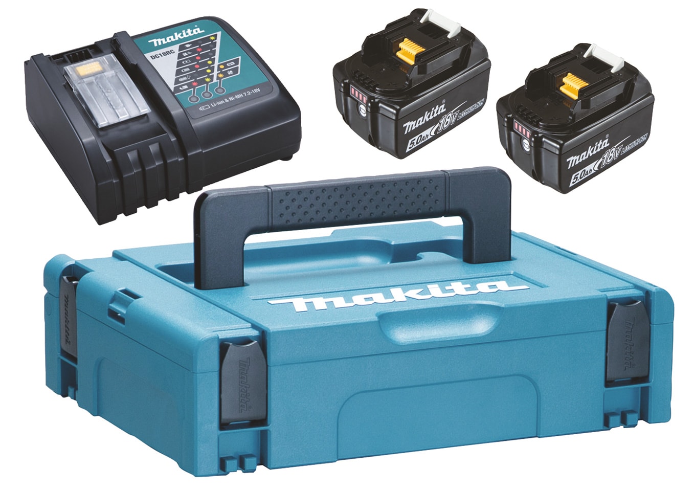 Makita Batteri & laddare 18V 2st 5 Ah BL1850B + laddare D