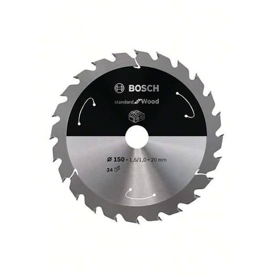 Bosch Standard for Wood -pyörösahanterä johdottomiin sahoihin 150 x 1,6 / 1 x 20 T24