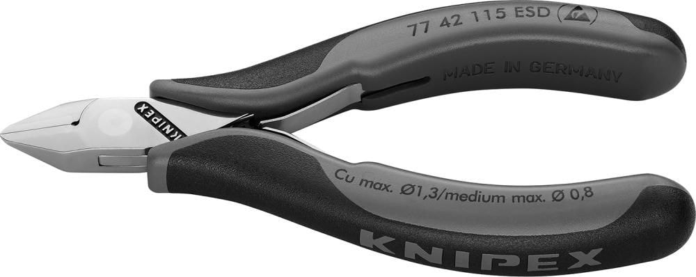 Knipex Elektronikavbitare 7742115ESD 115mm, utan fasett, spetsigt huvud