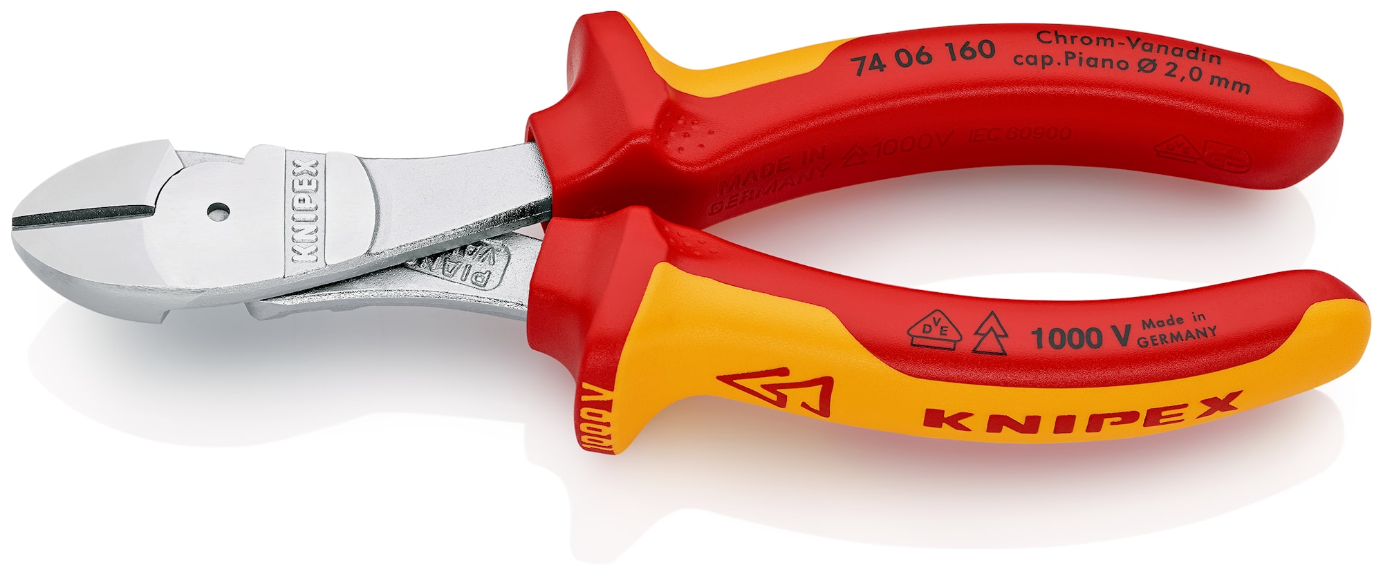 Knipex Kraftsidavbitare 7406 VDE, kromad