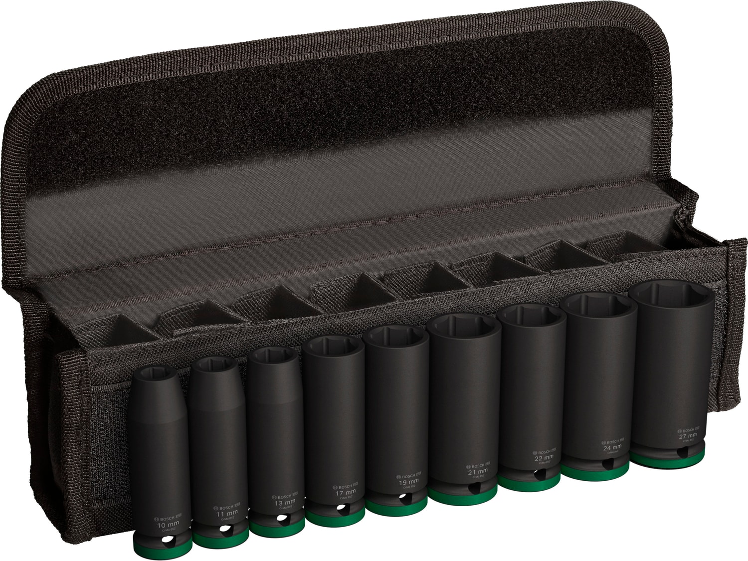 Bosch Hylsset 1/2T 10-27mm L77mm 9-pack