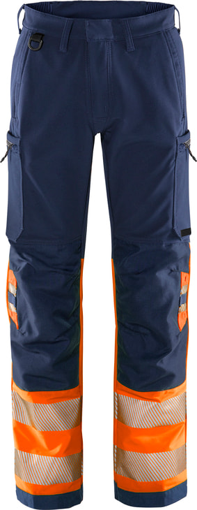 Fristads Høy synlighet Green stretchbukser klasse 1 2647 GSTP Hi-Vis Oransje / Marineblå C60 -