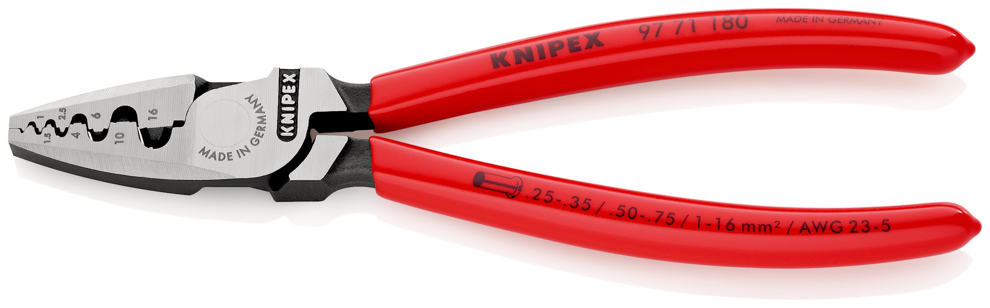 Knipex Puristuspihdit 9771180 180 mm 0,25–16 mm²