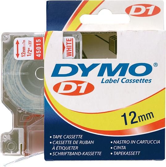 Dymo Märkband Nr. 45015, Röd/Vitt, 12mmx7m -