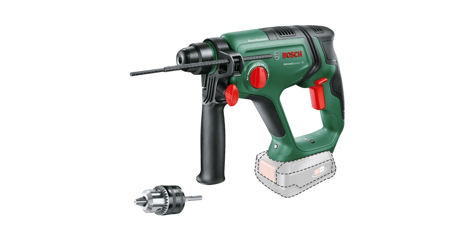 Bosch DIY Borhammer Universal 18V Solo M/Adapter