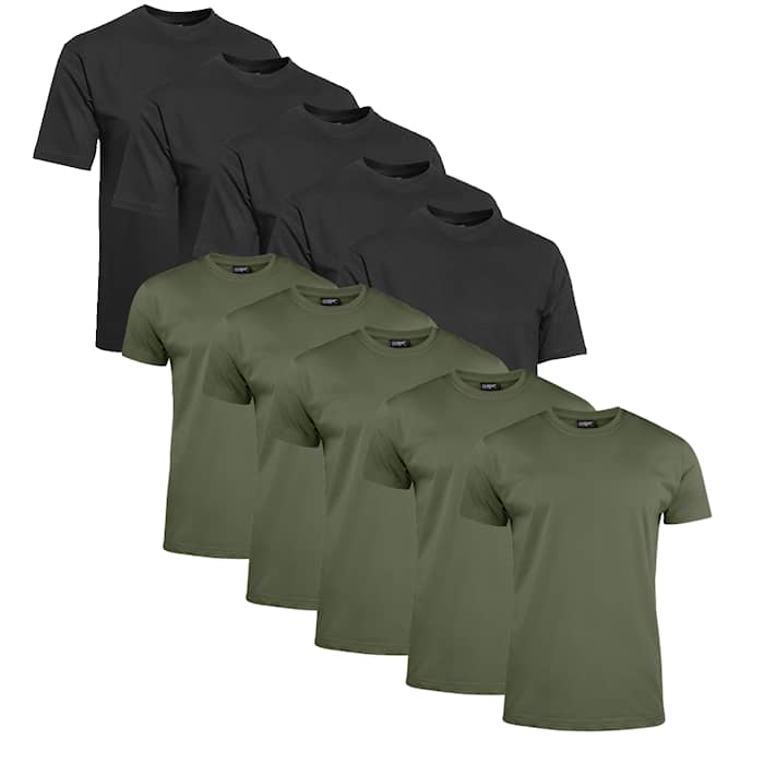 Clique T-shirt Herr 10-pack Svart/Militärgrön