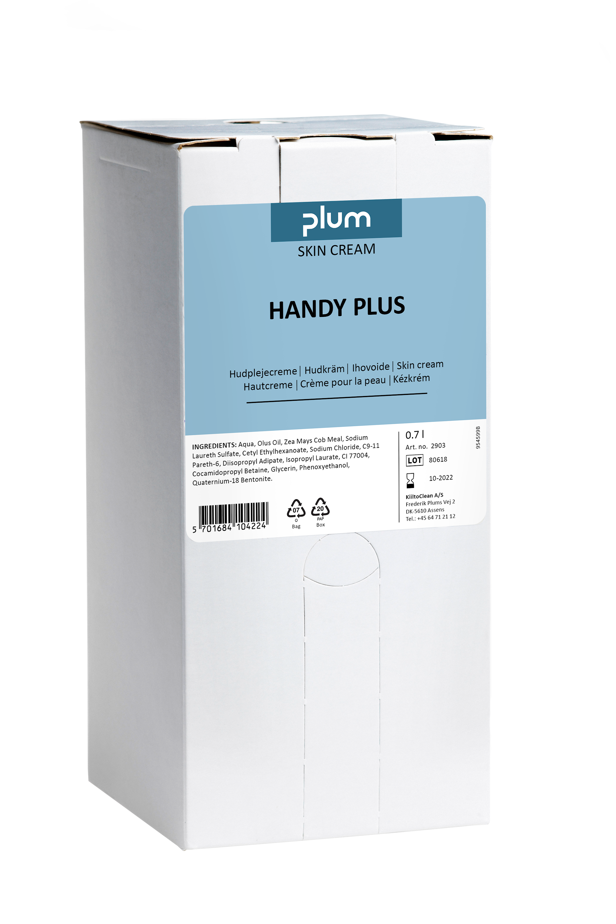 Plum Käsivoide Plum Handy-Plus 0,7 l, Bag-in-Box