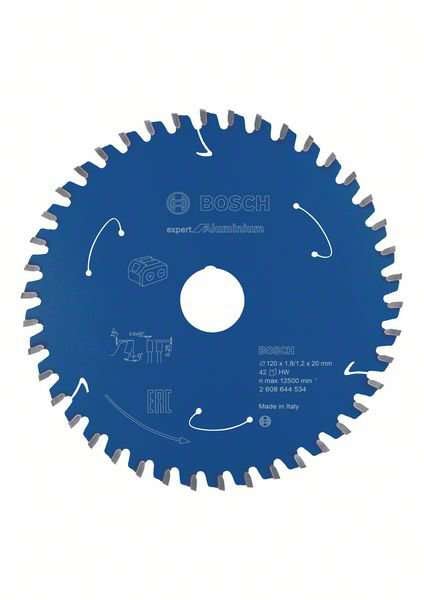 Bosch Expert for Aluminium-sirkelsagblader for batteridrevne sager 120x1,8/1,2x20 T42