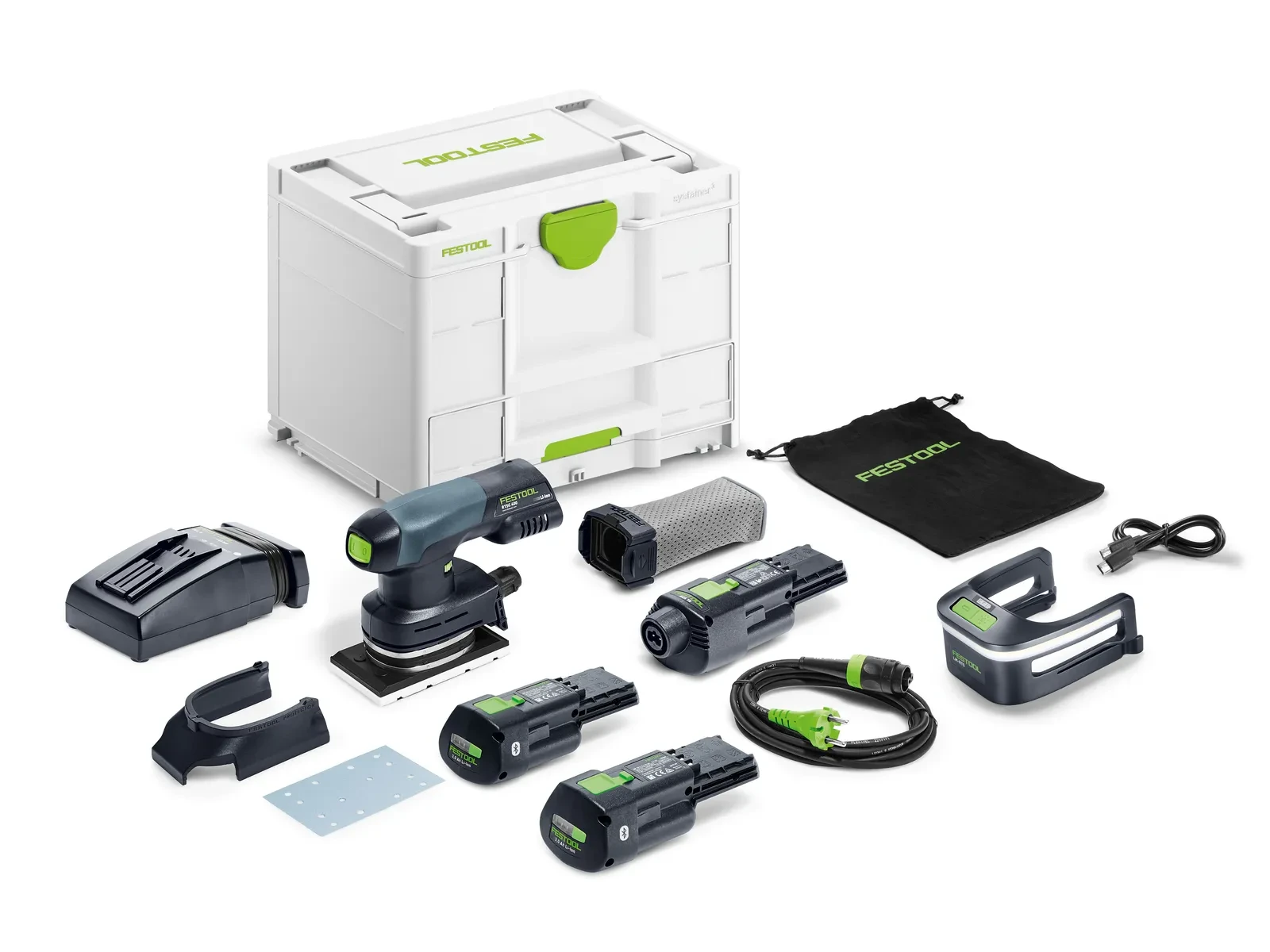 Festool Batterislip Rektangulär RTSC 400 3,0 I-Set med Batteri & Laddare