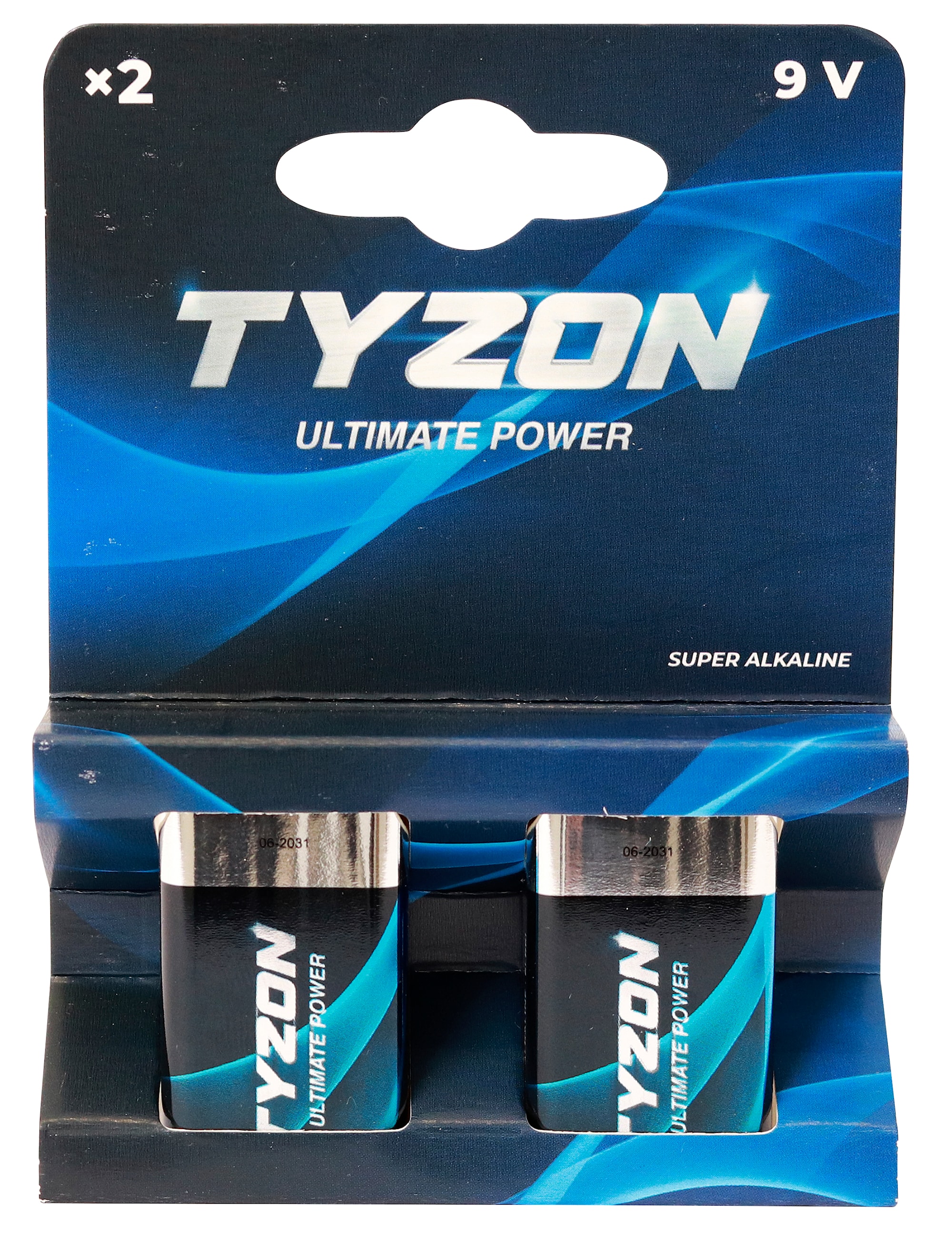 Tyzon 9 V Super Alkaline batterier 2-pack.
