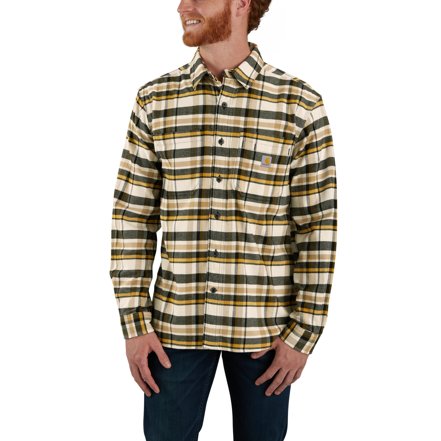 Carhartt plaid Flannelskjorta, Herr, Malt, XL -