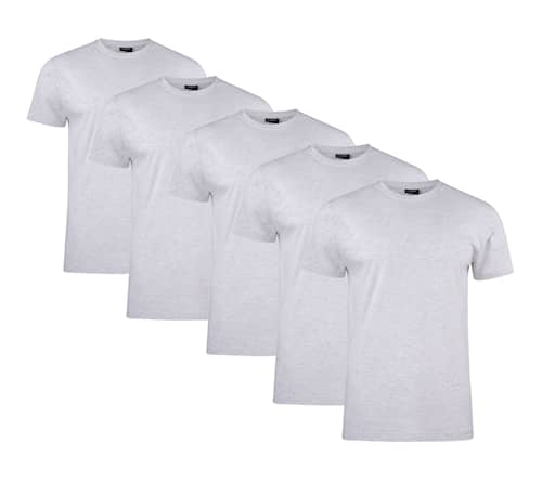 Clique T-skjorte menn 5-pakning Ash Melange