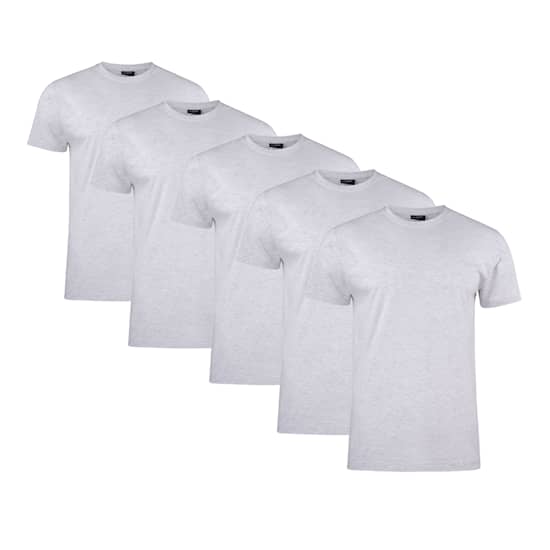 Clique T-skjorte menn 5-pakning Ash Melange