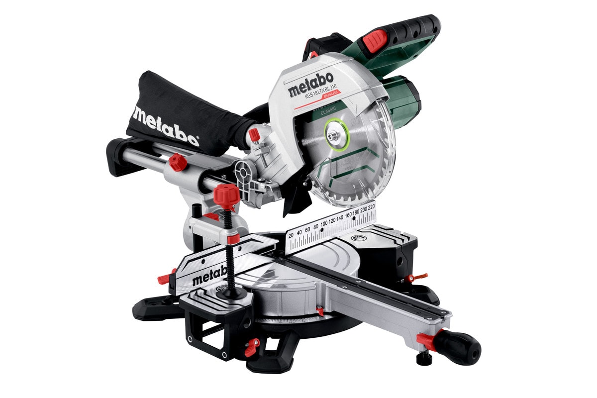 Metabo Kap- och gersåg KGS 18 LTX BL 216 med 2x5,2Ah batterier och laddare -