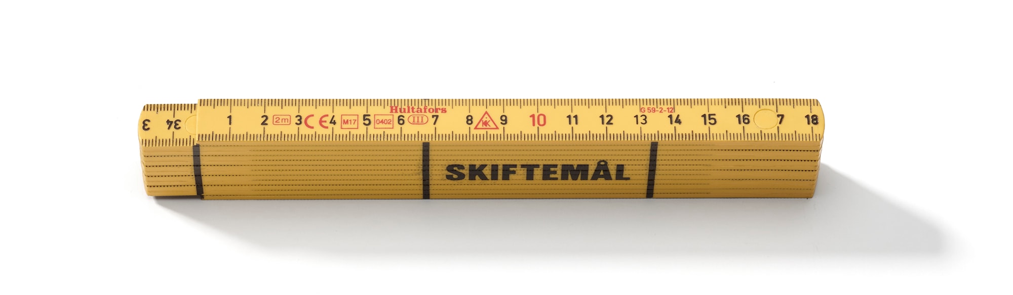 Hultafors Målepinne G 59 glassfiber gul 2m, mm/foranderlige målinger