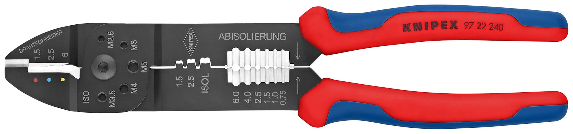 Knipex Presstång 9722240 240mm 0,75-6 + 0,5-2,5mm², för kabelskor