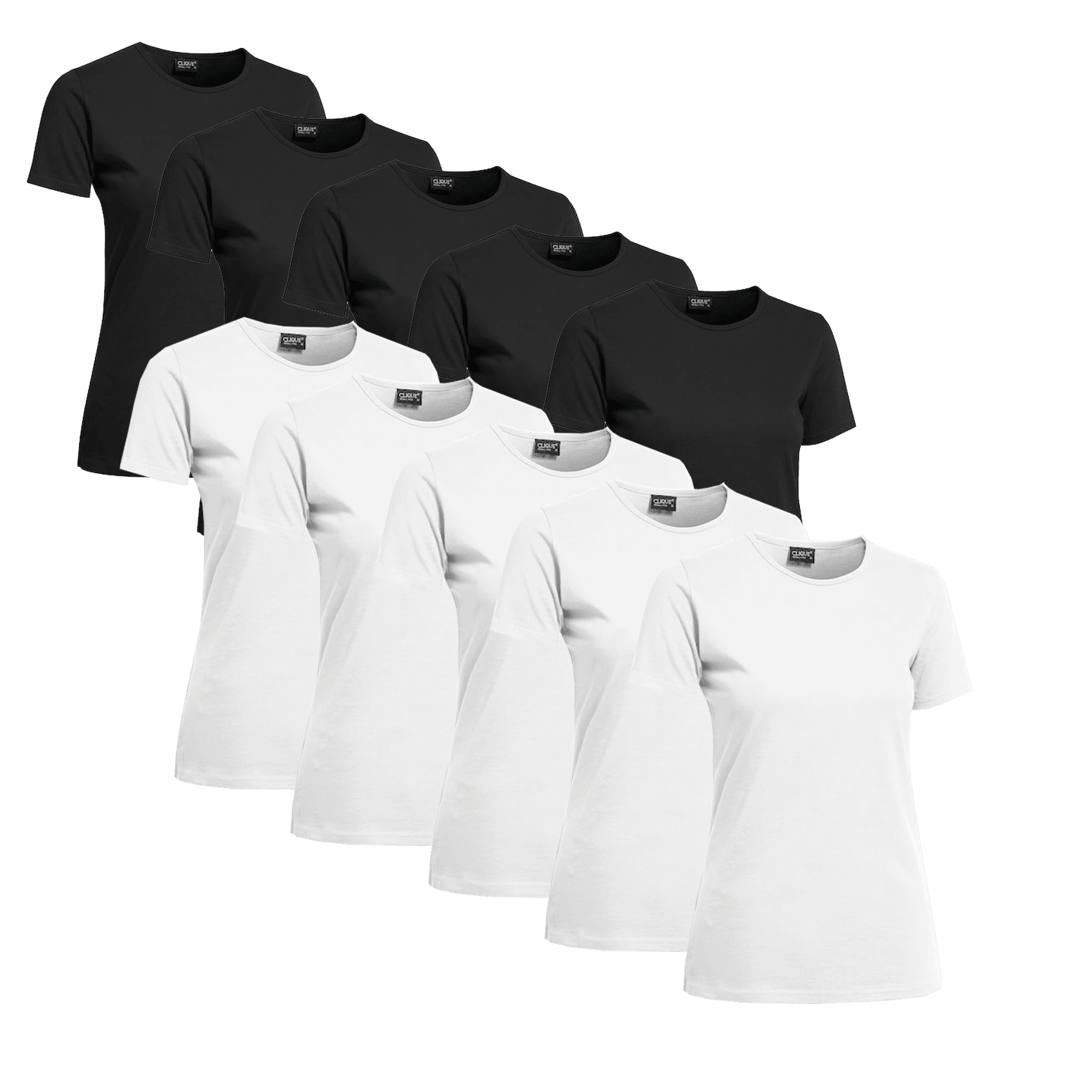 Clique T-shirt Dam 10-pack Svart/Vit