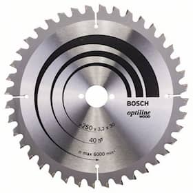 Bosch Sågklinga Optiline Wood 250x3,2x30mm 40T -5gr