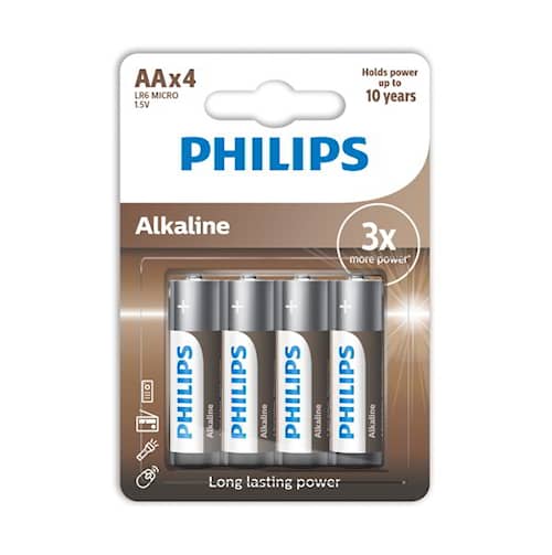 Philips Batteri Alkaline AA/LR6 4-pack
