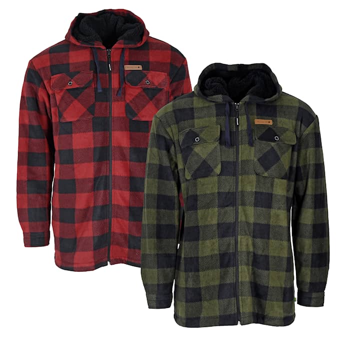 Woodline Fleecejacka Canada Röd och Grön 2-pack