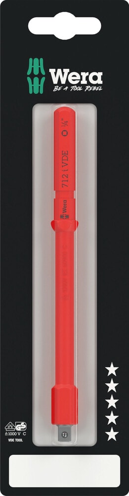 Wera Kraftform Kompakt A VDE 712 i SB adapterklinga, isolerad, för 1/4"-hylsmejselinsatser