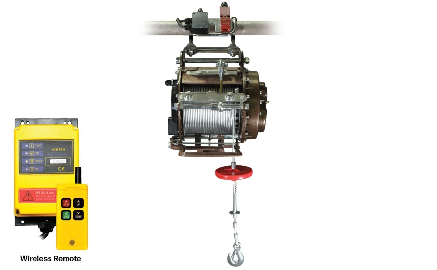 Warrior Winches Byggvinsch 800KG IP65 inkl trådlös fjärrkontroll, 230V