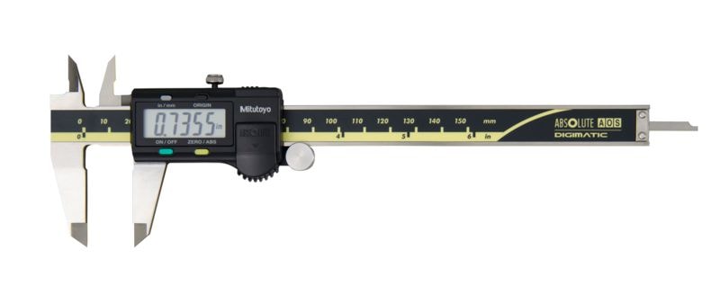 Mitutoyo ABSOLUTE AOS Digimatic Caliper 500-171-30 0-6in, 0,0005in, flat skaft, friksjonsrulle, datautgang