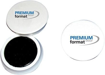 Format Markeringsmagnet 30x8mm, rund, hvit med trykk