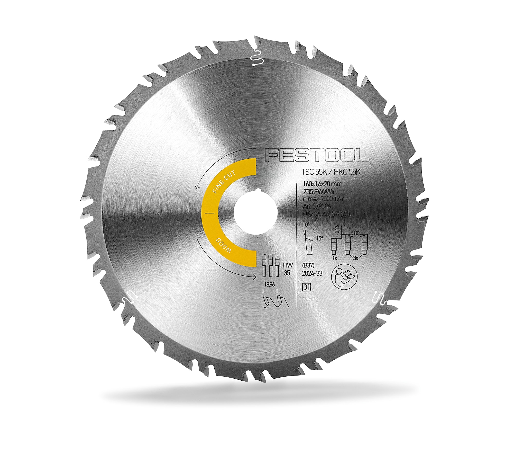 Festool Sågklinga WOOD FINE CUT HW 160x1,6x20 FWWW35