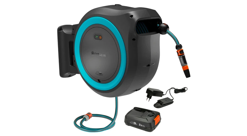 Gardena PowerRoll XXL 40m Turkos Batteridriven Väggslangbox