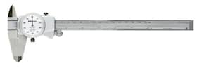 Mitutoyo skyvelære 505-743J med måleinstrument, sølv 0-8 tommer, 0,001 tommer, 0,2 tommer/omdreining, flat pinne, friksjonshjul