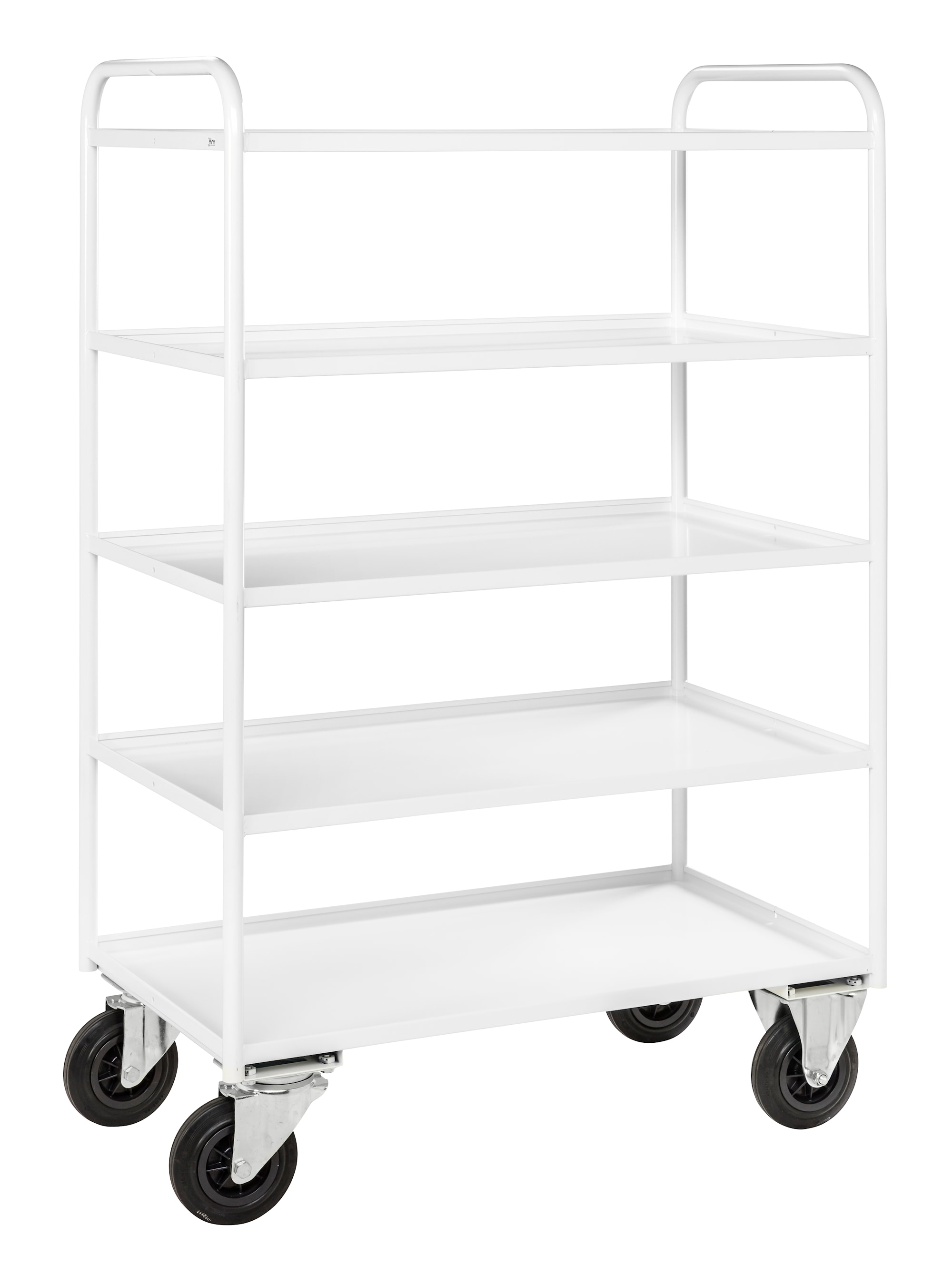 Hyllyvaunu KM4150, 5 tasoa, täyshitsattu, 955x550x1490 mm, valkoinen