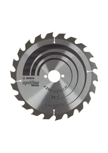 Bosch Optiline Wood-sirkelsagblad 216x2,6/1,6x30 T22