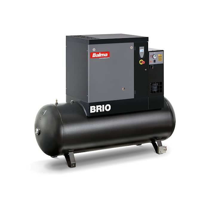 Balma skruekompressor BRIO 15E, 10 bar, TM 270 L, med kjøletørke