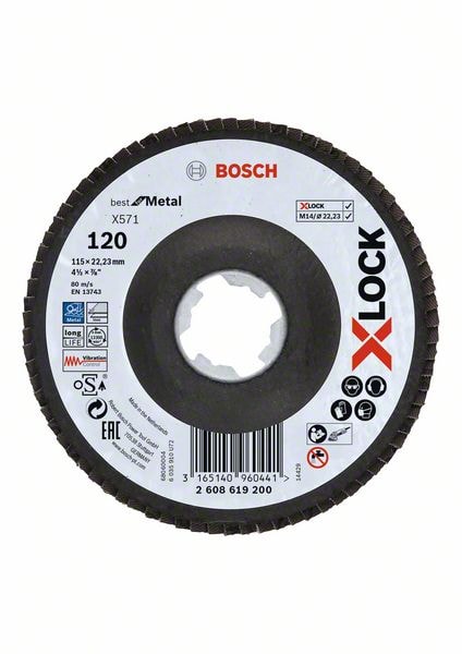 Bosch Lamellslipskiva X Lock Vinklad Version Fiberplatta O 115 Mm G 1 X571 Best For Metal