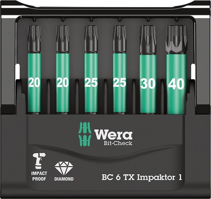 Wera Bitssett Impaktor 50mm Tx 6 stk