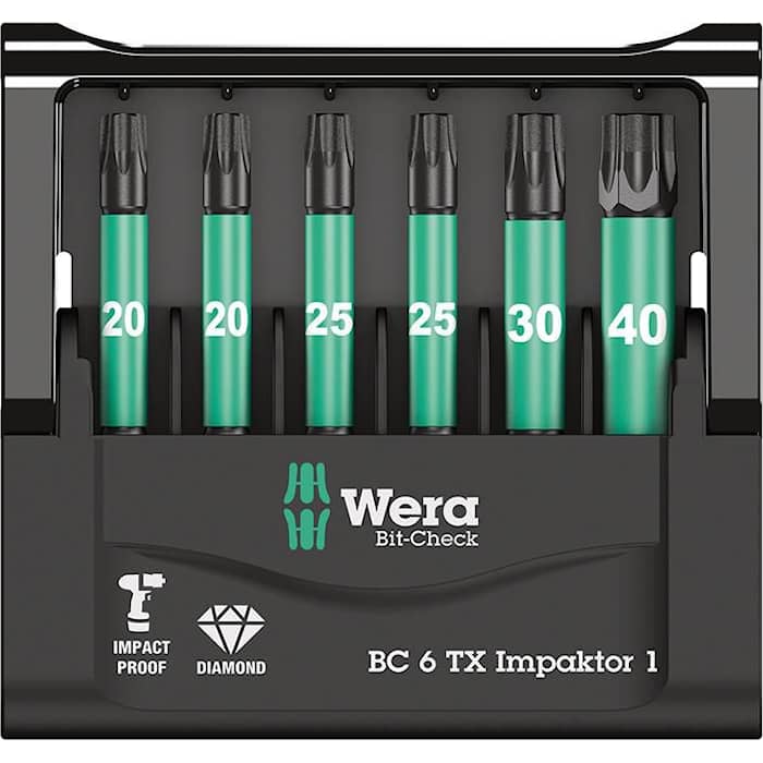 Wera Bitssats Impaktor 50mm Tx 6 delar