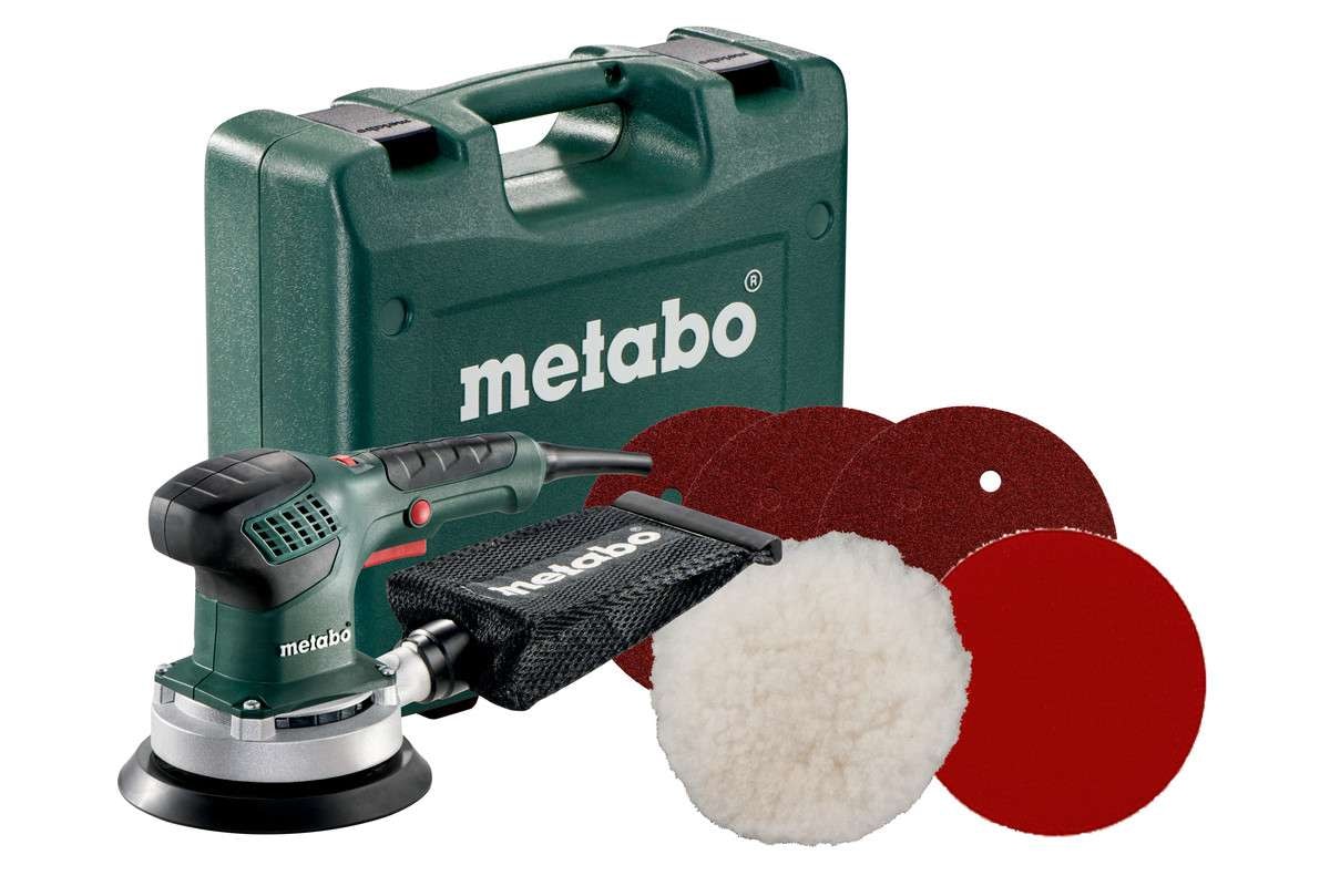 Metabo Excenterslip SXE 3150 Set inkl. självhäftande slipark, 25 delar -