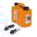 Stihl Kombikannu, Oranssi Kiinnikkeillä ja Ylitäyttösuulakkeilla, 5 l/3 l