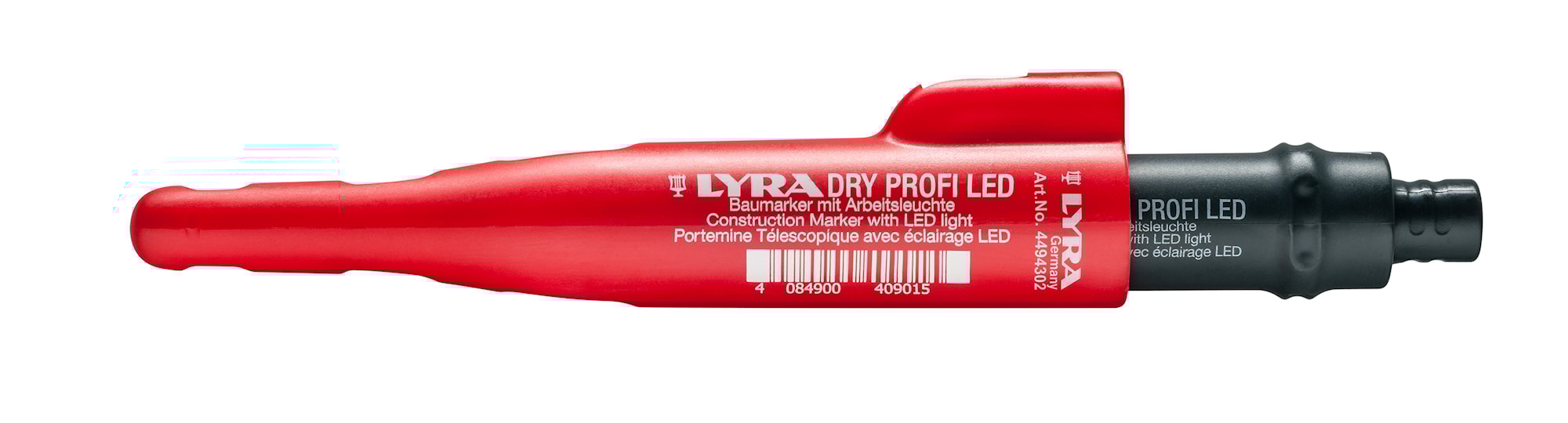 Lyra Djuphålsmärkare Dry Profi LED Graphite 12-pack inkl. märkstift 8x12st grafit + 4x12st mix, display