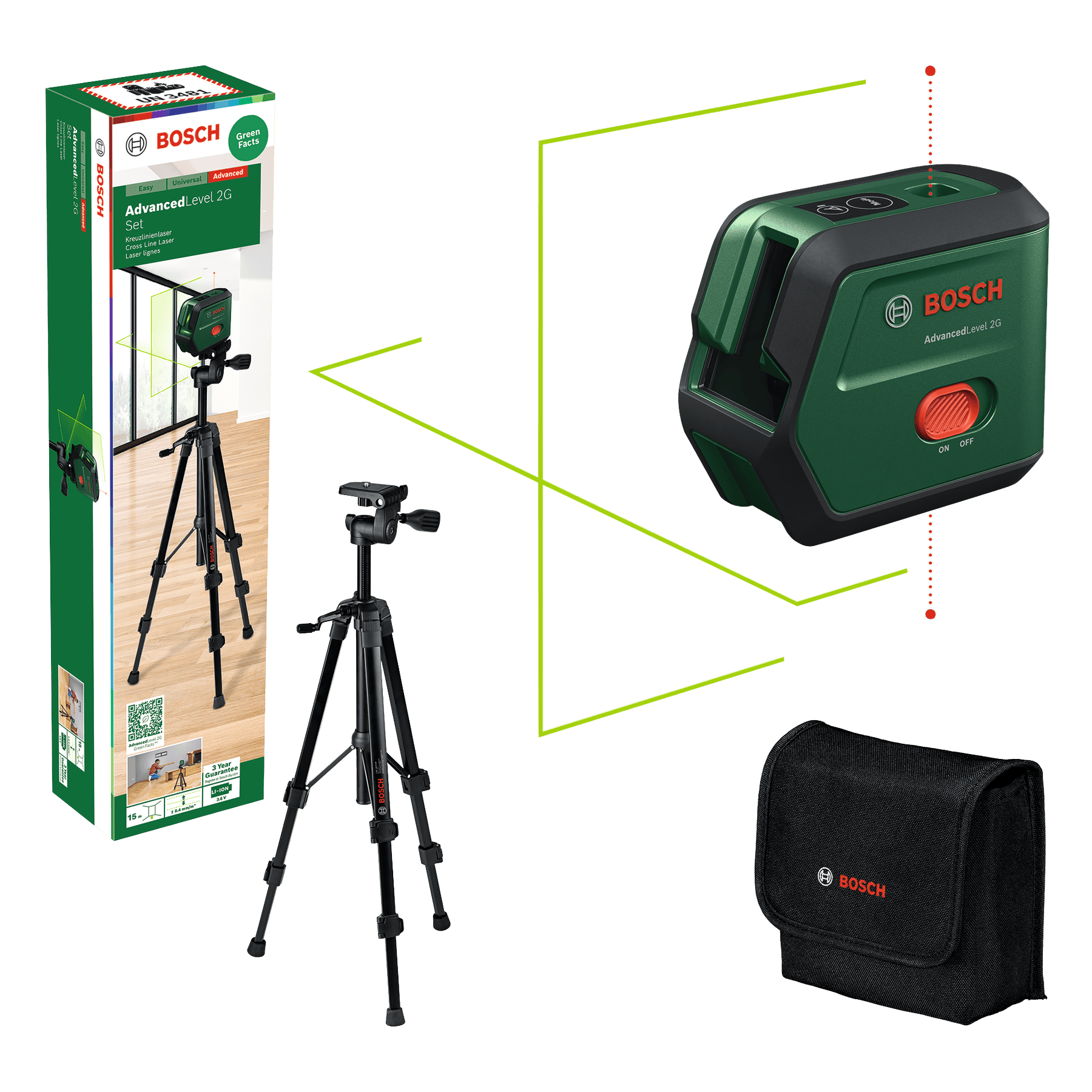 Bosch DIY Krysslaser Advancedlevel 2G Med Tt120 O
