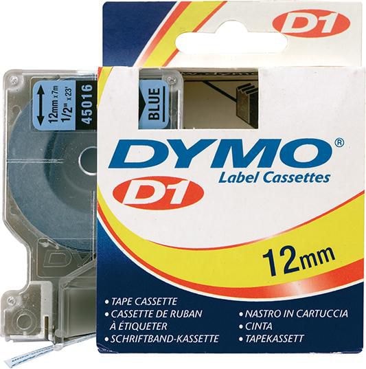 Dymo Märkband Nr. 45016, Svart/Blått, 12mmx7m -