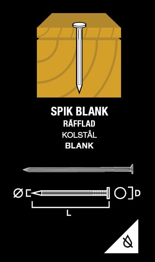 Gunnebo Fastening Spik Räfflad Blank 60x2,3mm 500-pack, paket