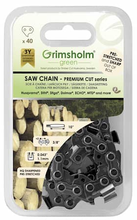 Grimsholm 10" 40vl 3/8" 1.1mm Premium Cut Moottorisahan Teräketju