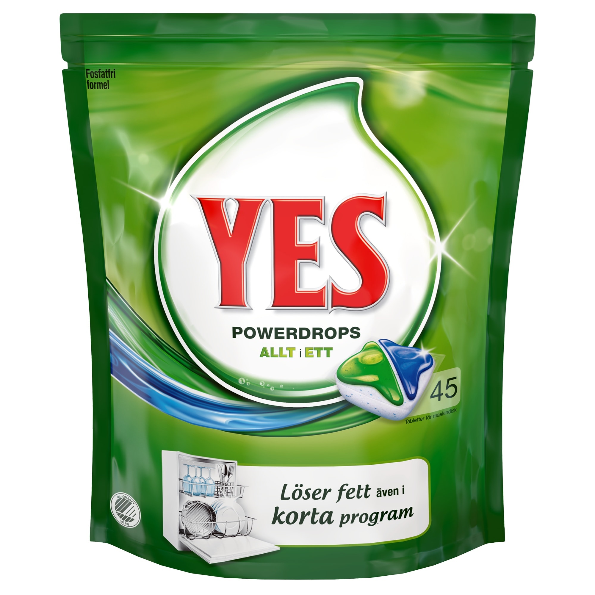 YES Maskindiskmedel Powerdrops 41-pack