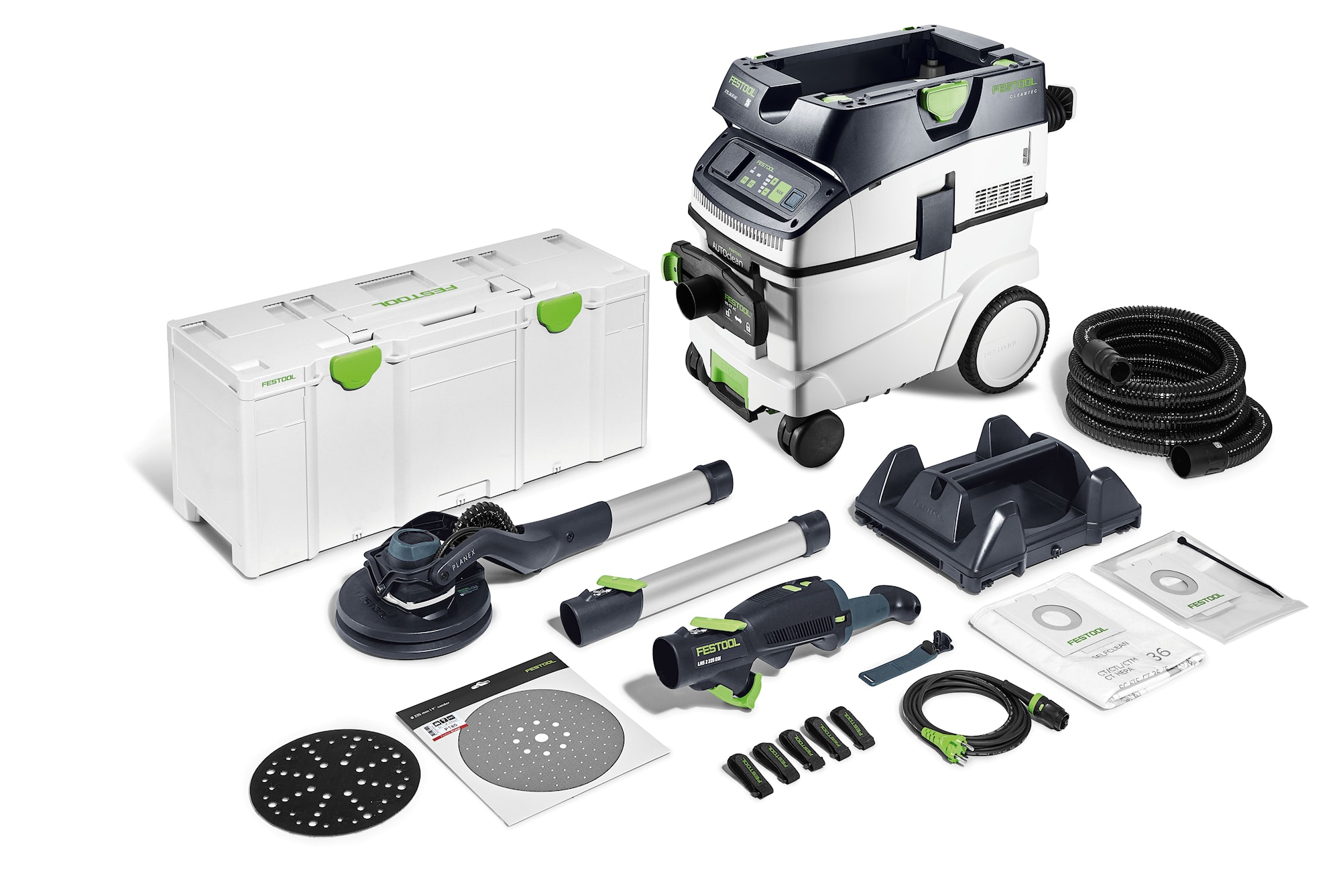 Festool Vägg- & takslip med dammsugare i set PLANEX LHS 2 225 EQI/CTL 36-Set