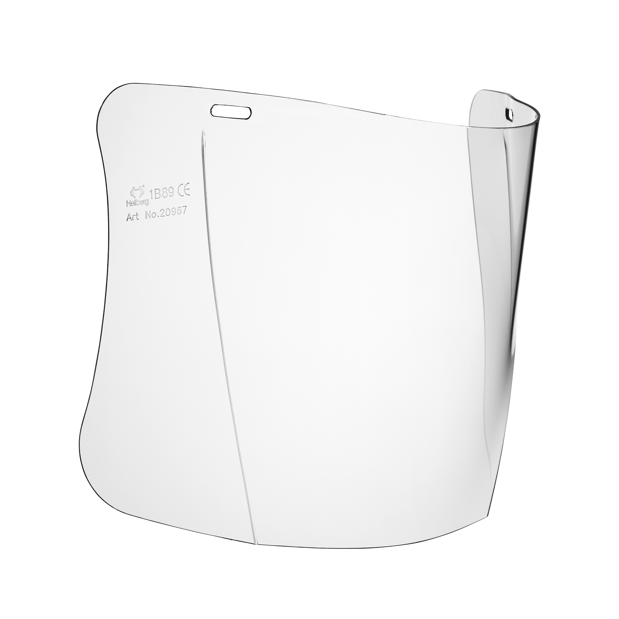 Hellberg visir av polykarbonat, bueformet